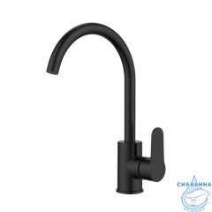 Смеситель для кухни, черный матовый, Poli, Milardo, POLBLJ0M05