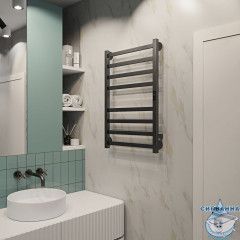 Полотенцесушитель электрический Indigo Oktava Slim (с таймером) 50х80 оружейная сталь (с возможностью скрытого подключения, подключение R/L)