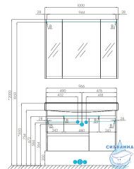 Шкаф-зеркало Акватон Нортон 100 1A249302NT010 белый
