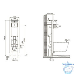 Инсталляция узкая Jacob Delafon E33130RU-NF