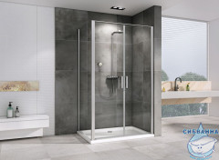 Душевое ограждение ABBER Sonnenstrand 100x80 профиль хром, стекло прозрачное AG04100C-S80 (без поддона)