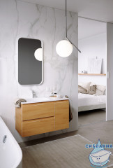 Тумба Aqwella Accent 90 c раковиной Малага 90 дуб золотой L