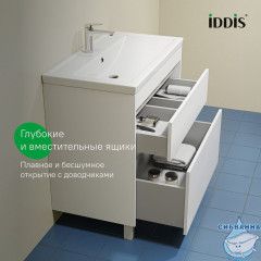 Тумба с умывальником, напольная, 80 см, белый, Zodiac X, IDDIS, ZDX80WFi95K подходит умыв. 4078000i28