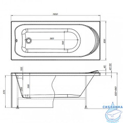 Акриловая ванна Aquanet Nord 160x70 с каркасом