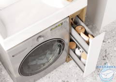 Тумба Акватон Лондри 20 дуб кантри/белый с раковиной Рейн 80