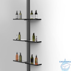 Walk-in Vincea Walk In HR 100 профиль вороненая сталь, стекло зеркальное VSW-1HWS100MRGM