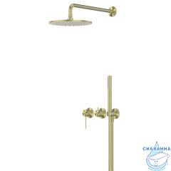 Душевая система ABBER Emotion 316 AF8819BG скрытого монтажа без излива, брашированное золото