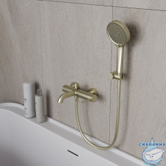 Смеситель для ванны Oliveeka Y-Line OL-639017-BG (золото матовое)