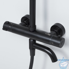Душевая система Wasserkraft A28801 Thermo 300 1 режим (черный матовый)