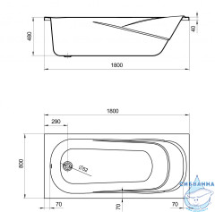 Ванна акриловая Santek Касабланка XL 180х80