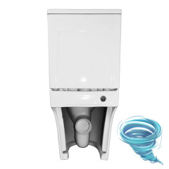 Унитаз напольный безободковый со смывом торнадо Azario Berton с бачком и сиденьем Soft Close (микролифт) AZ-6093