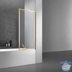 Шторка для ванны Vincea 70х140 профиль брашированное золото, стекло прозрачное VSB-41700CLG