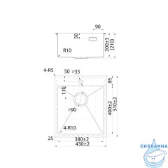 Мойка, нерж. сталь, сатин, 430*510, Haze, IDDIS, HAZ43S0i77
