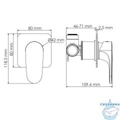 Встраиваемый смеситель для душа Wasserkraft Neckar 2151 (золото глянцевое)