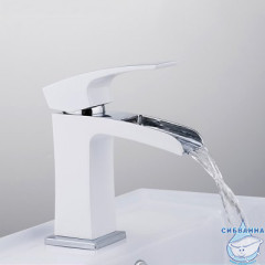 Смеситель для раковины Gappo G1007-30 (без донного клапана) (хром/белый)