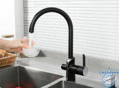 Смеситель для кухни Gappo G4303-6 (хром/черный)