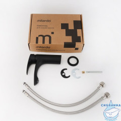 Смеситель для умывальника, черный матовый, Rora, Milardo, RORBL00M01