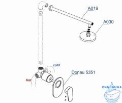 Душевая система Wasserkraft 250 1 режим A12030 (хром)