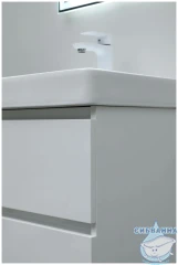 Тумба Aquanet Вега 50 с раковиной Aquanet Ирис 50 белый глянцевый