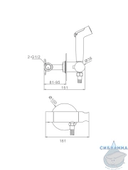 Смеситель Raglo R23.56 с гигиеническим душем (хром)