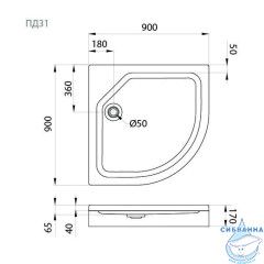 Акриловый поддон Triton 90x90 Щ0000066910