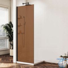 Walk-in Vincea Walk In HR 100 профиль черный, стекло янтарь VSW-1HWS100GSB