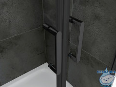 Душевое ограждение ABBER Sonnenstrand AG04100BC-S85B 100x85 профиль черный, стекло  прозрачное (без поддона)