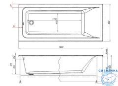 Акриловая ванна Aquanet Aura 180x80 с каркасом