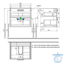 Тумба с умывальником Iddis Brick 60 см белый глянец BRI60W0i95