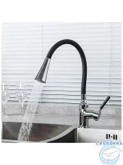 Смеситель кухни Frap F4044 (хром/черный)