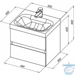 Тумба под раковину Aquanet Беркли 50 254288 белый/дуб рошелье