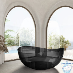 Ванна из полиэфирной смолы ABBER Kristall 150х150 AT9705Onyx черная