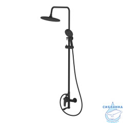 Смеситель для ванны с верхним душем, черный матовый, Rora, Milardo, RORBL4FM06