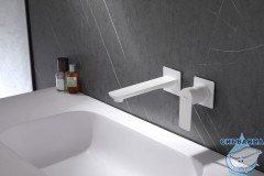 Смеситель для раковины встраиваемый Abber Weiss Insel AF8082FW (белый матовый)