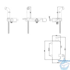 Cмеситель с гигиеническим душем Lemark  Solo LM7169CW (хром/белый)