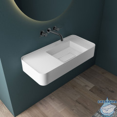 Смеситель для раковины встраиваемый Vincea Groove VBFW-4G1GM (вороненая сталь)