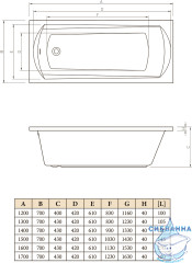 Ванна акриловая C-BATH Clio 170х70