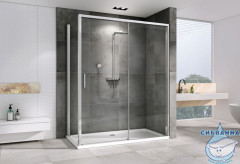 Душевое ограждение ABBER Komfort 170x90 AG93170-S92 профиль хром, стекло прозрачное (без поддона)