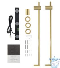 Полотенцесушитель электрический  Wonzon&Woghand Leipzig 37х76 WW-AL3621-BG (с возможностью скрытого подключения, подключение универсальное) (золото брашированное)