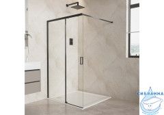 Walk in  Aquatek 120х200 AQ.WISL.120.1BL профиль черный , стекло прозрачное 