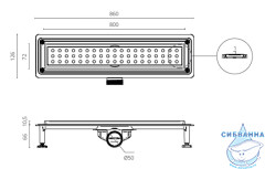 Дренажный трап для душа Ctesi Way Round 80 см с решеткой BK4024250
