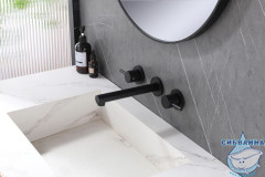 Смеситель для раковины встраиваемый ABBER Emotion AF88121B (черный матовый)