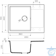 Кухонная мойка Omoikiri Daisen-65-BL черный 4993684