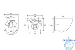 Комплект подвесной унитаз ABBER Bequem AC1100T белый с инсталляцией AC0105 и кнопкой AC0120NG никель