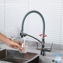 Смеситель для кухни Gappo G4398-17 (хром/серый)