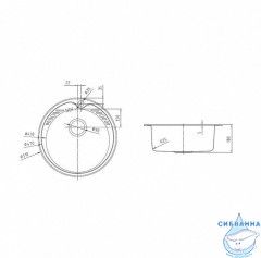 Мойка с выпуском арт. 011UPSOi84, нержавеющая сталь, шелк, D510, Suno S, IDDIS, SUN51S0i77K