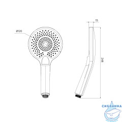 Лейка для душа Iddis Optima Home 120 3 режима OPH12BPi18 (черный матовый)