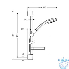 Душевой гарнитур Hansgrohe Croma 1 режим 27724000 (хром)