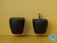 Унитаз подвесной безободковый, смыв торнадо Ceramicanova Metropol Rimless CN4002TMB с сиденьем быстросъемным Soft Close (микролифт)