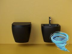 Унитаз подвесной безободковый, смыв торнадо Ceramicanova Metropol Rimless CN4002TMB с сиденьем быстросъемным Soft Close (микролифт)